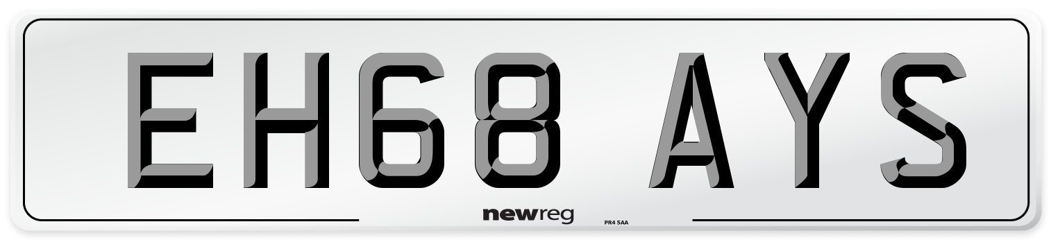 EH68 AYS Number Plate from New Reg